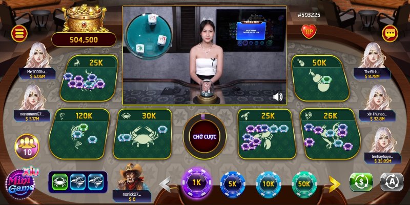 Quá trình đặt cược trong game Bầu Cua
